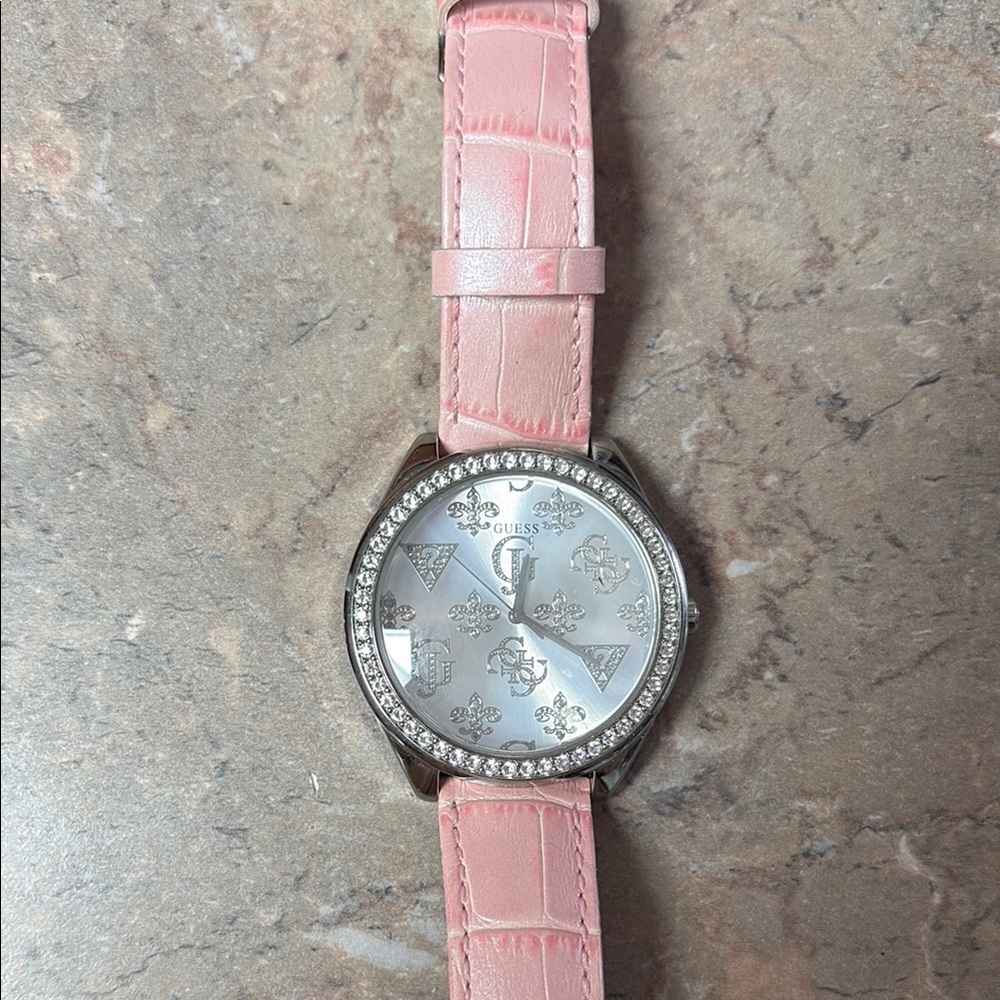 Guess Pink and Silver Women's Watch